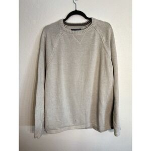 MEN'S TXL EDDIE BAUER CREW NECK KNIT‎ CREAM COLORED SWEATER